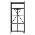 Foldable Storage Shelf with Wheels and Hooks – Easy Setup, No Tools Needed