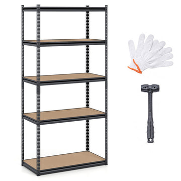 Flexible 5-Tier Black Garage Storage Shelving