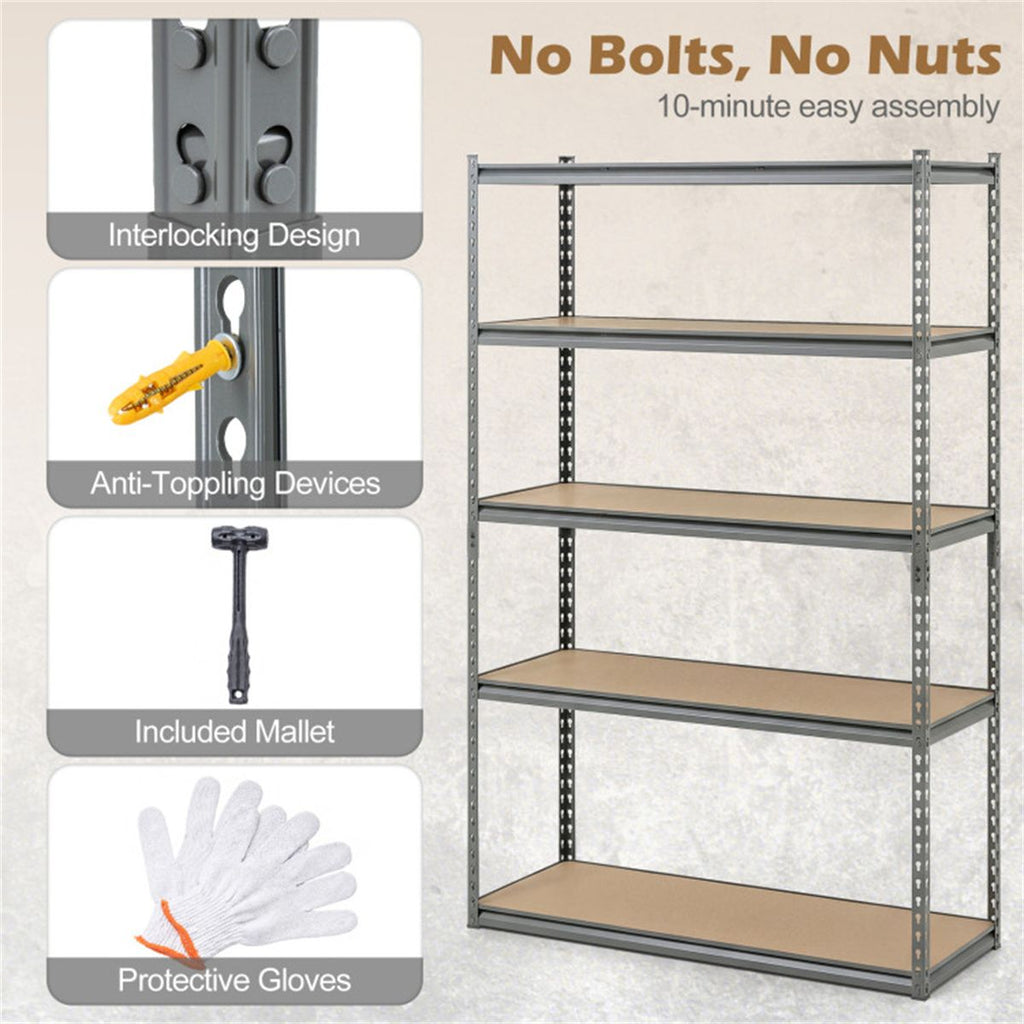 Flexible Five-Tier Storage for Busy Utility Areas