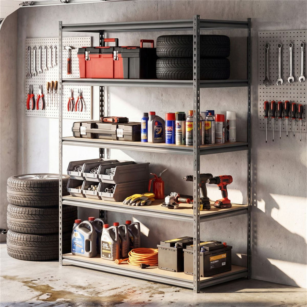 Flexible Five-Tier Storage for Busy Utility Areas