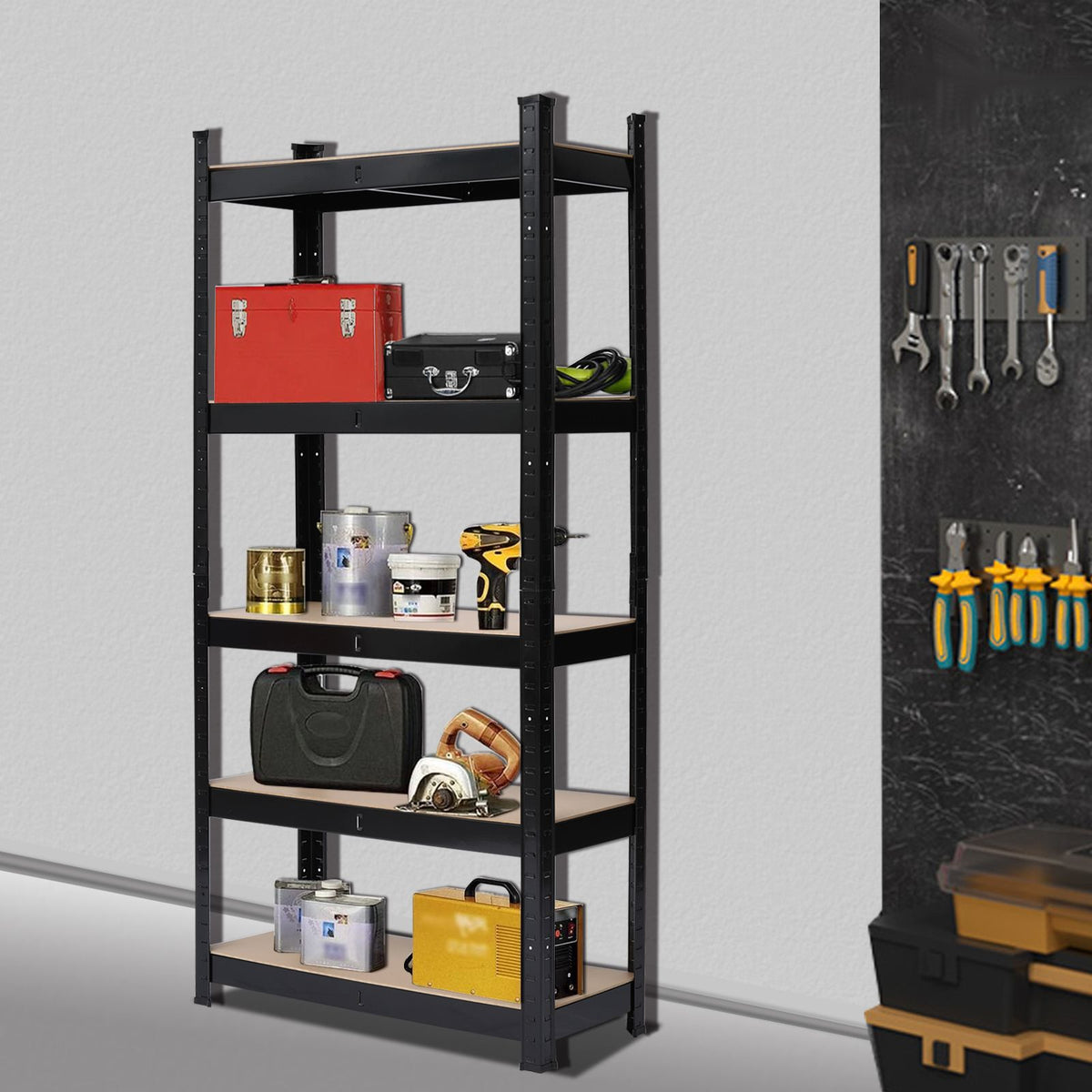 5-Tier Adjustable Shelving Rack for Garage, Kitchen, and Workshop
