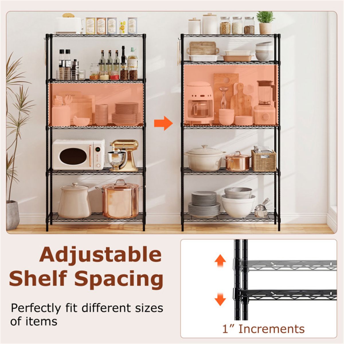 Adjustable Wire Shelving for Flexible Storage Layouts