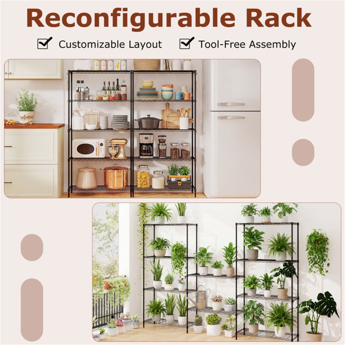 Adjustable Wire Shelving for Flexible Storage Layouts