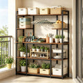Industrial 5-Tier Baker's Rack with 11 Hooks