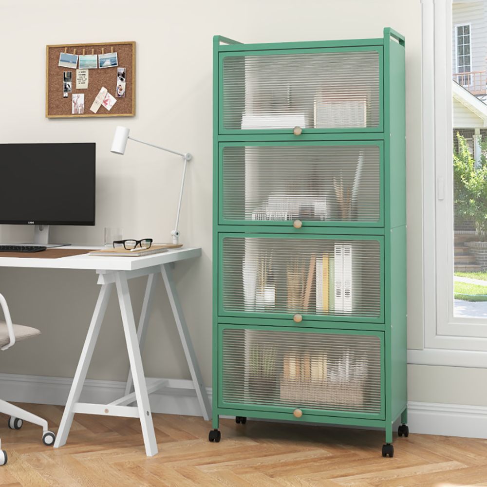 Five-Tier Kitchen Baker's Rack with Slide-Away Cabinet Doors
