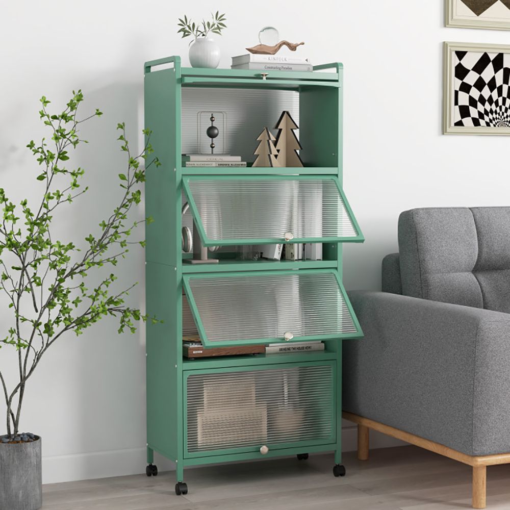 Five-Tier Kitchen Baker's Rack with Slide-Away Cabinet Doors