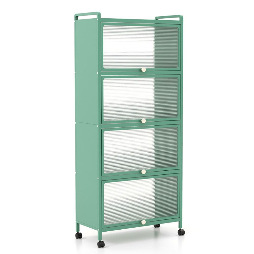 Five-Tier Kitchen Baker's Rack with Slide-Away Cabinet Doors