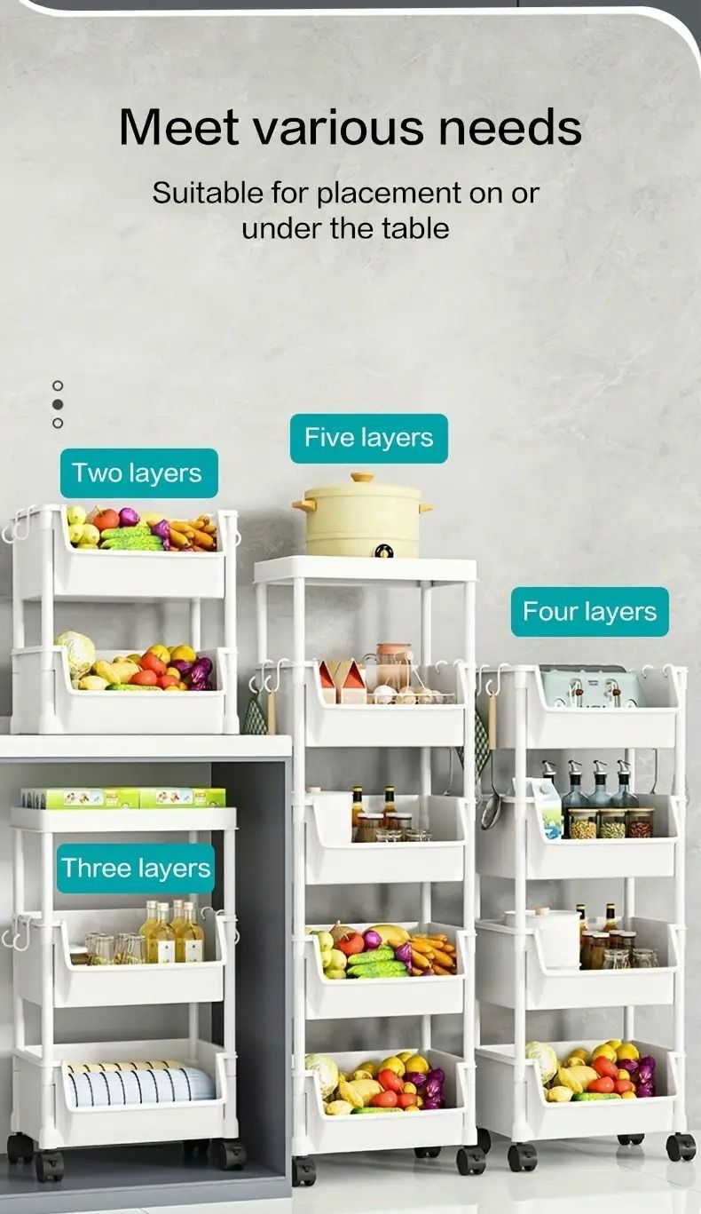 Slim Rolling Utility Cart for Flexible Everyday Organization