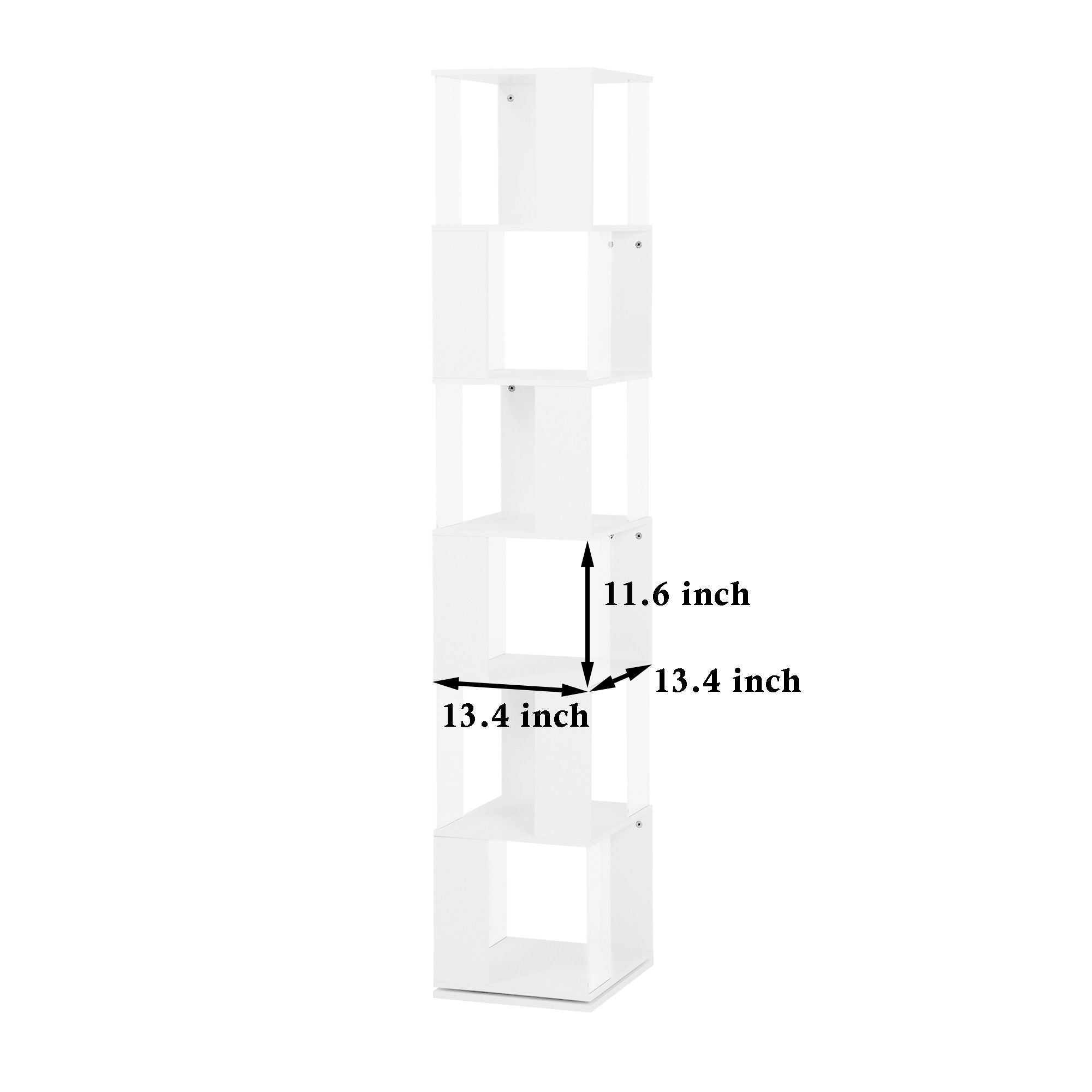 5-Tier Rotating Bookshelf with Clear Shelves – Space-Saving Storage for Living Room