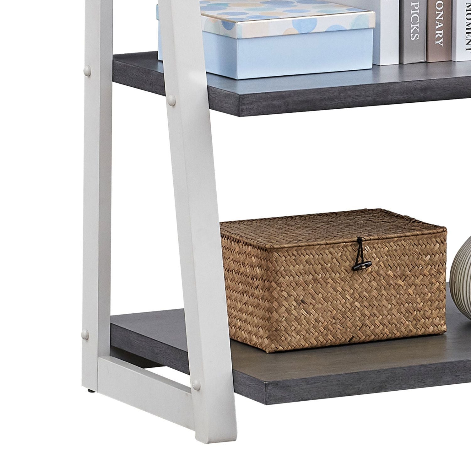 Solid Rubber Wood 5-Tier Ladder Shelf – Space-Saving Storage