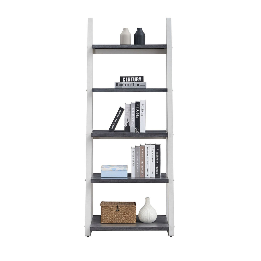 Solid Rubber Wood 5-Tier Ladder Shelf – Space-Saving Storage