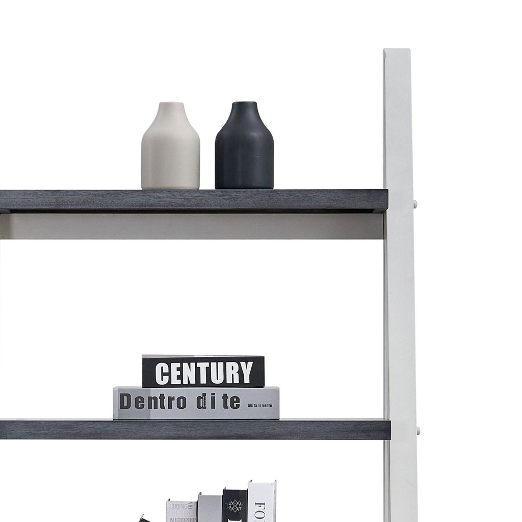 Solid Rubber Wood 5-Tier Ladder Shelf – Space-Saving Storage
