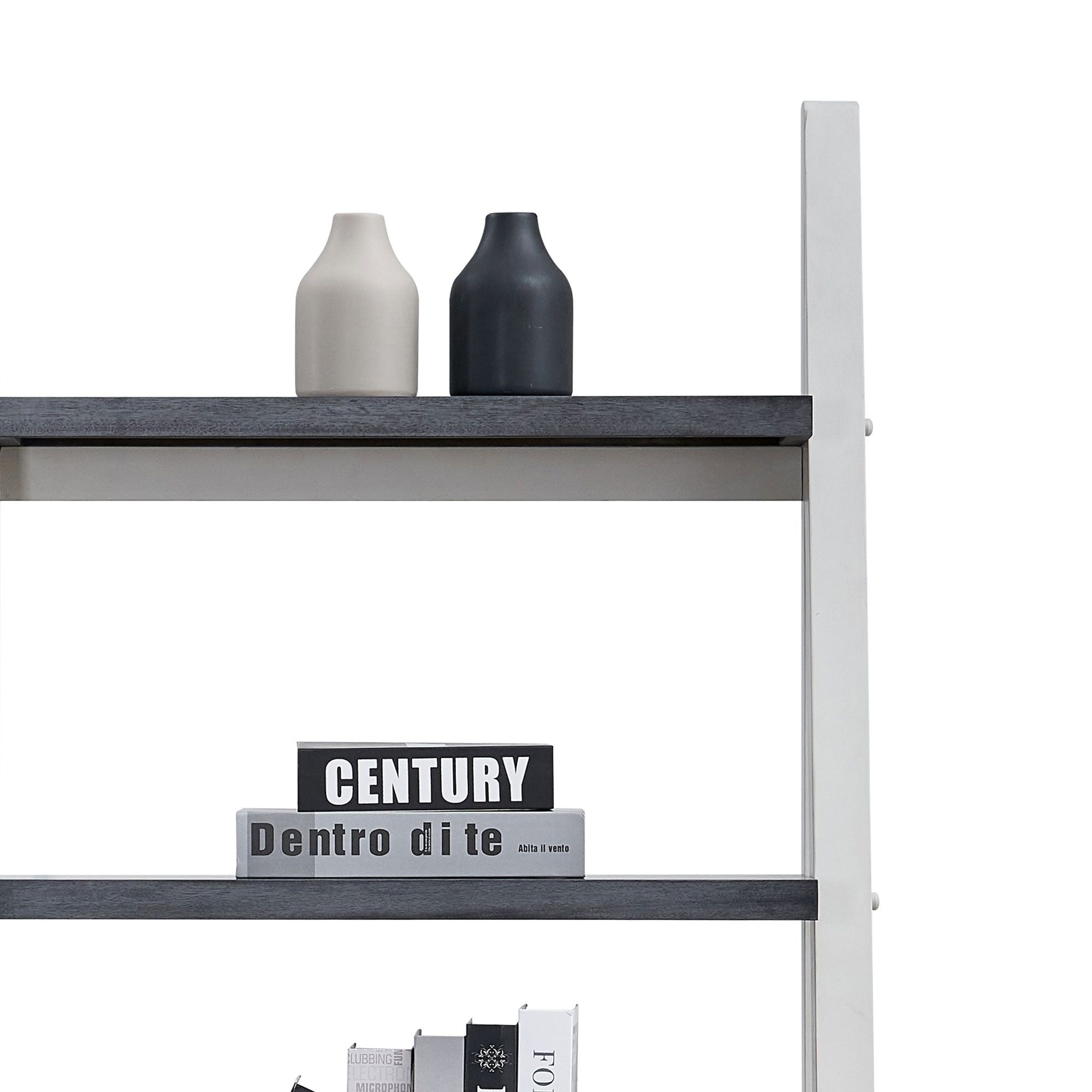 Solid Rubber Wood 5-Tier Ladder Shelf – Space-Saving Storage