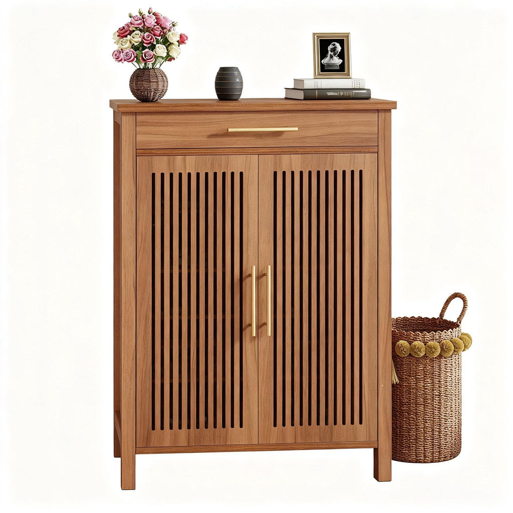 Farmhouse Shoe Cabinet with Flexible Interior Storage