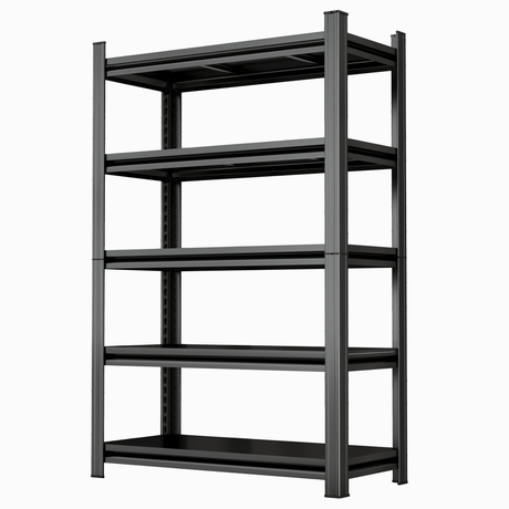 5 Tier Storage Shelves, Adjustable Metal Shelving Unit, Black, Needs Assembly