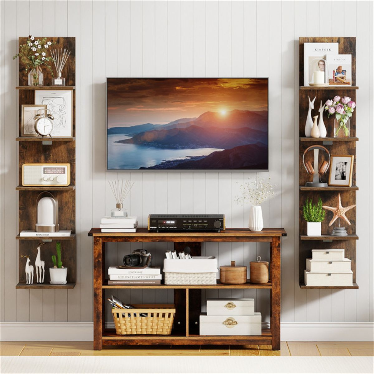 5-Tier Wall Mounted Floating Shelf for Stylish Storage and Display