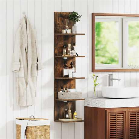 5-Tier Wall Mounted Floating Shelf for Stylish Storage and Display