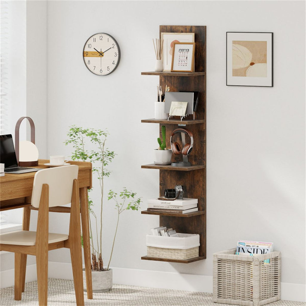5-Tier Wall Mounted Floating Shelf for Stylish Storage and Display
