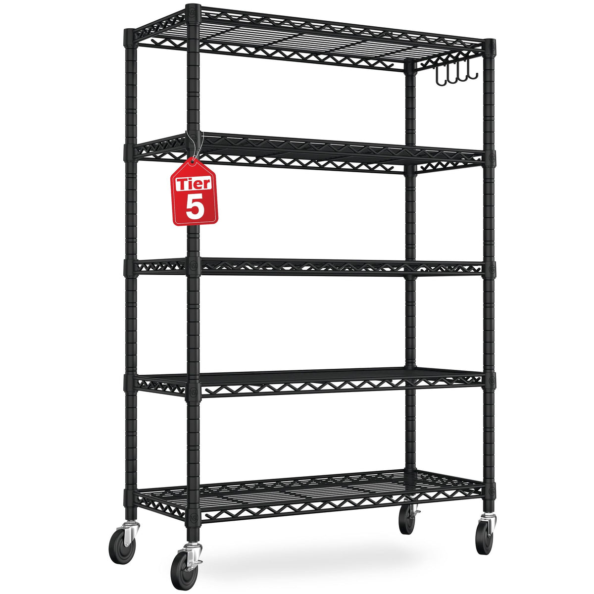 Flexible Five-Tier Rolling Shelving for Busy Spaces