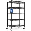 5-Tier Wire Shelving Unit with Wheels – Adjustable & Mobile Storage