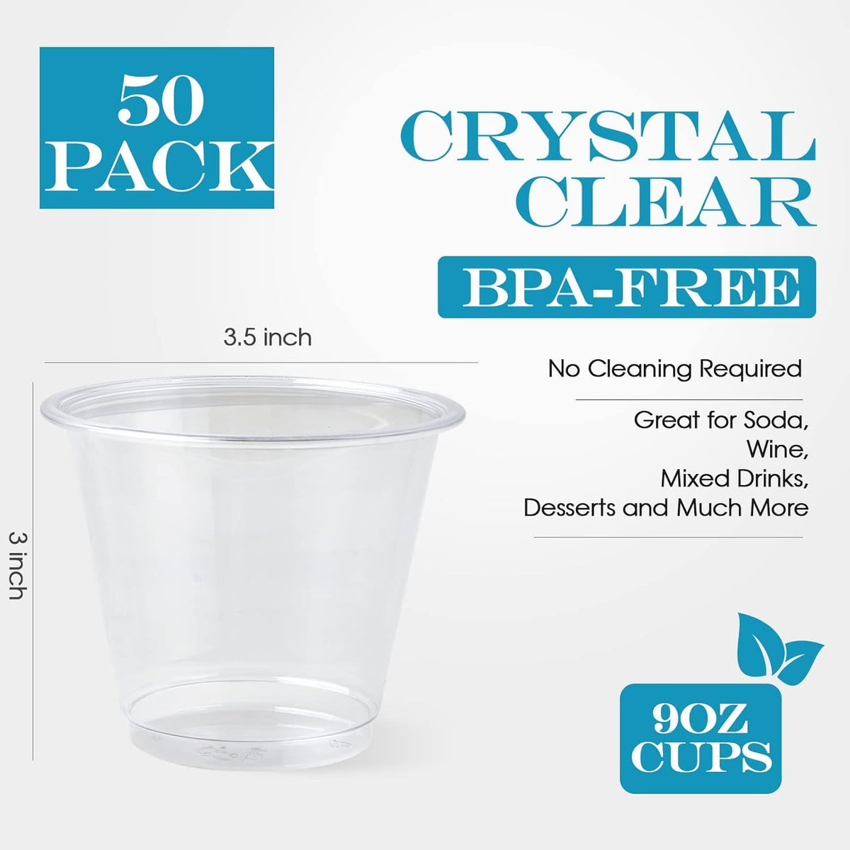 Clear Disposable Cups for Cold Drinks and Parties