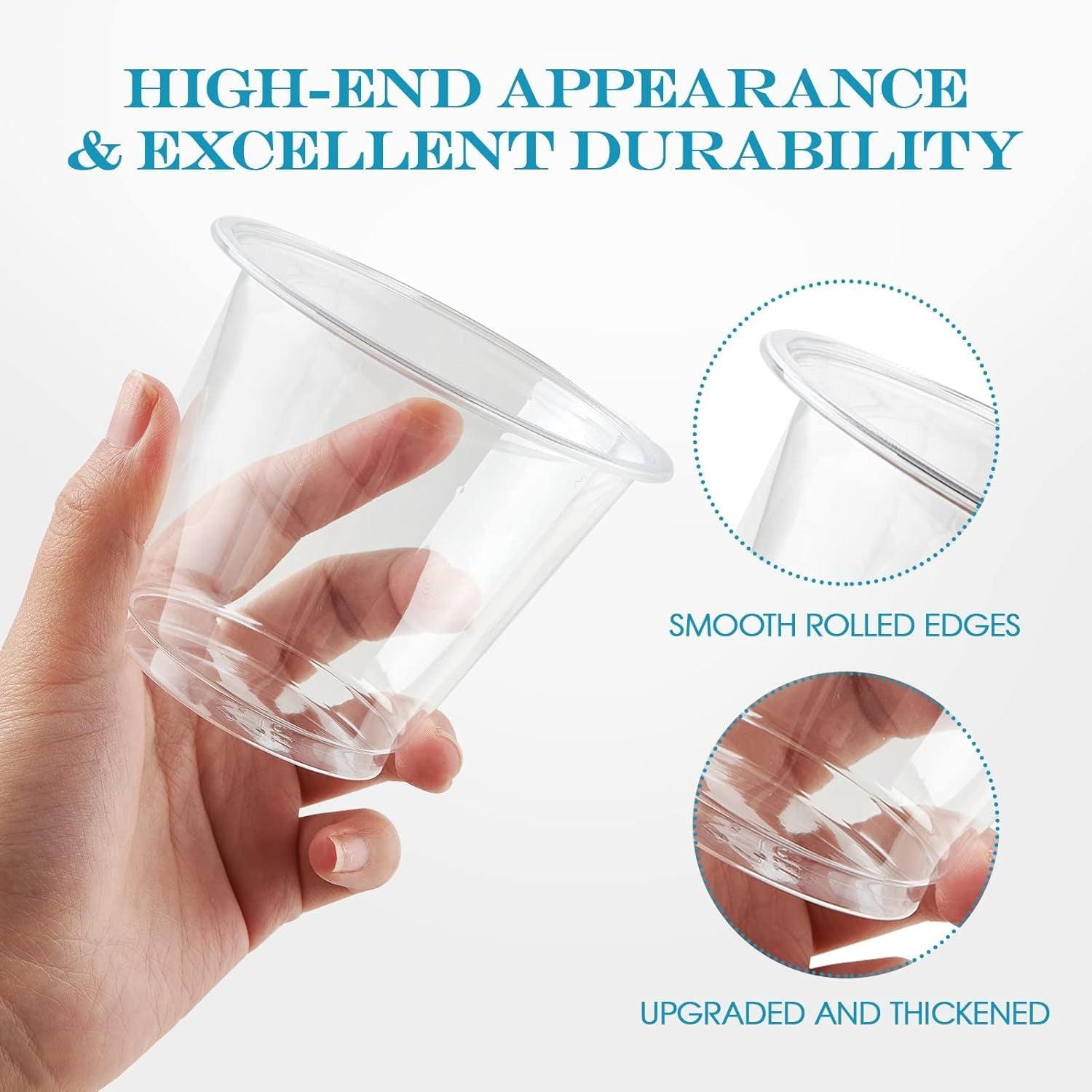 Clear Disposable Cups for Cold Drinks and Parties