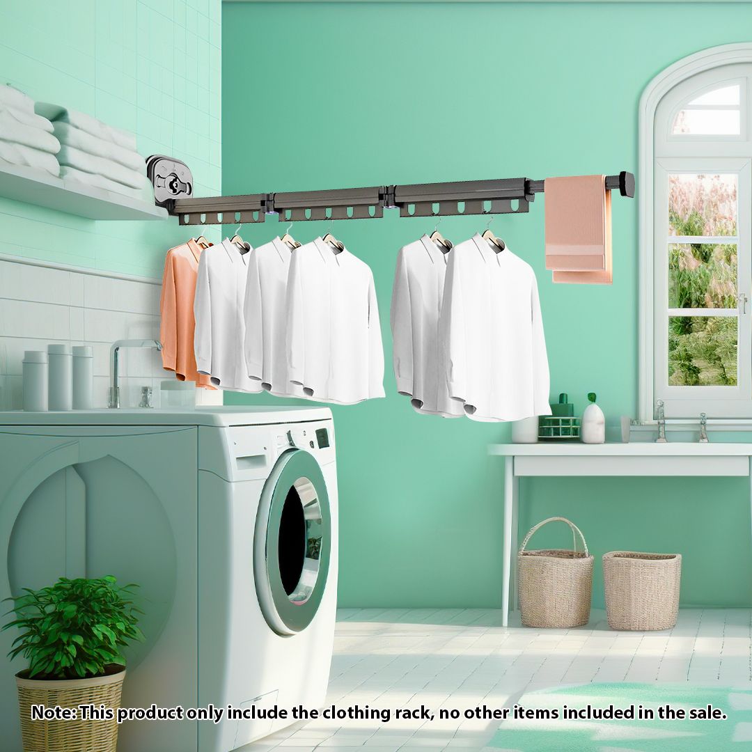 Premium Wall-Mounted Clothing Dry Rack – Modern, Foldable Laundry Organizer