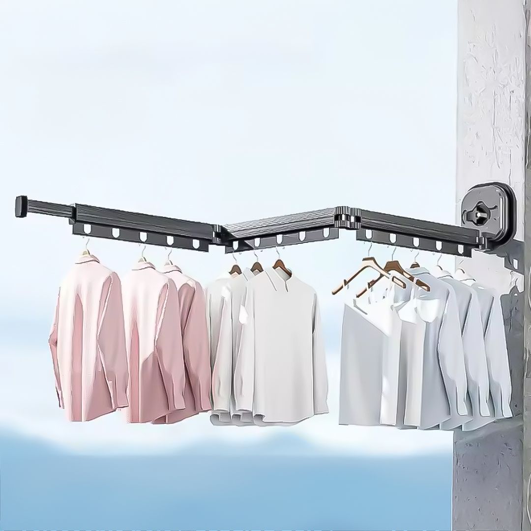 Premium Wall-Mounted Clothing Dry Rack – Modern, Foldable Laundry Organizer