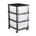 Three-Drawer Rolling Cart with Removable Wheels for Home and Office