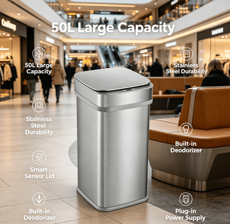 Touchless Trash Can with Plug-In Odor Control