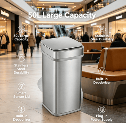Touchless Trash Can with Plug-In Odor Control