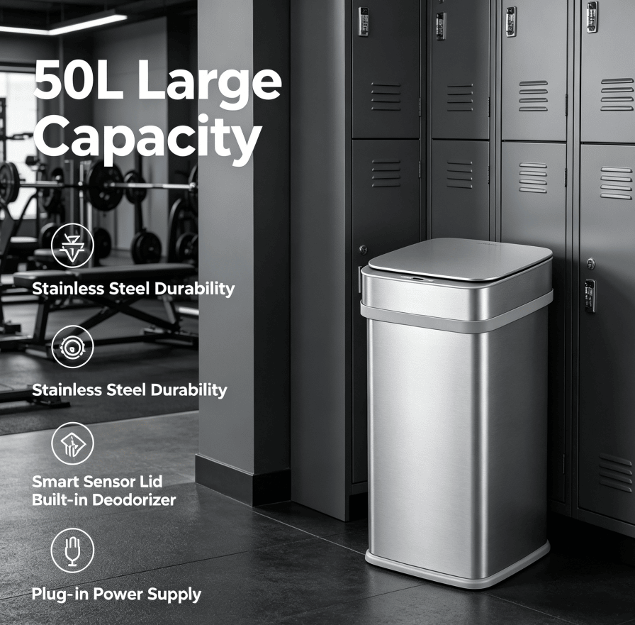 Touchless Trash Can with Plug-In Odor Control