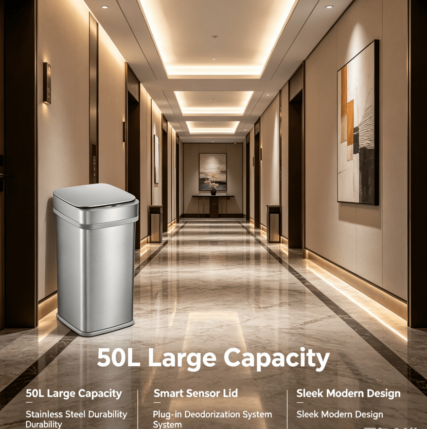 Touchless Trash Can with Plug-In Odor Control