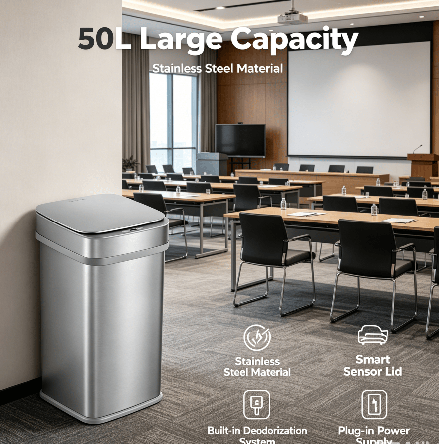Touchless Trash Can with Plug-In Odor Control