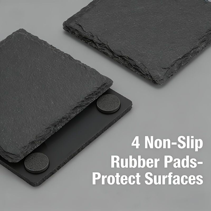 Black Slate Drink Coaster Blanks for Engraving and Table Decor
