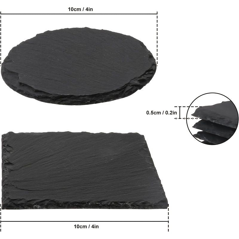 Black Slate Drink Coaster Blanks for Engraving and Table Decor