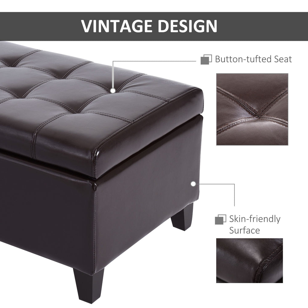 Tufted Storage Ottoman Bench with Cushioned Top