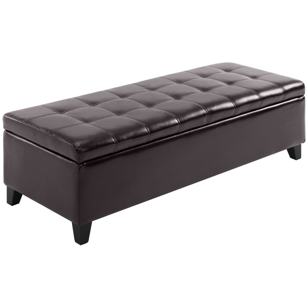 Tufted Storage Ottoman Bench with Cushioned Top
