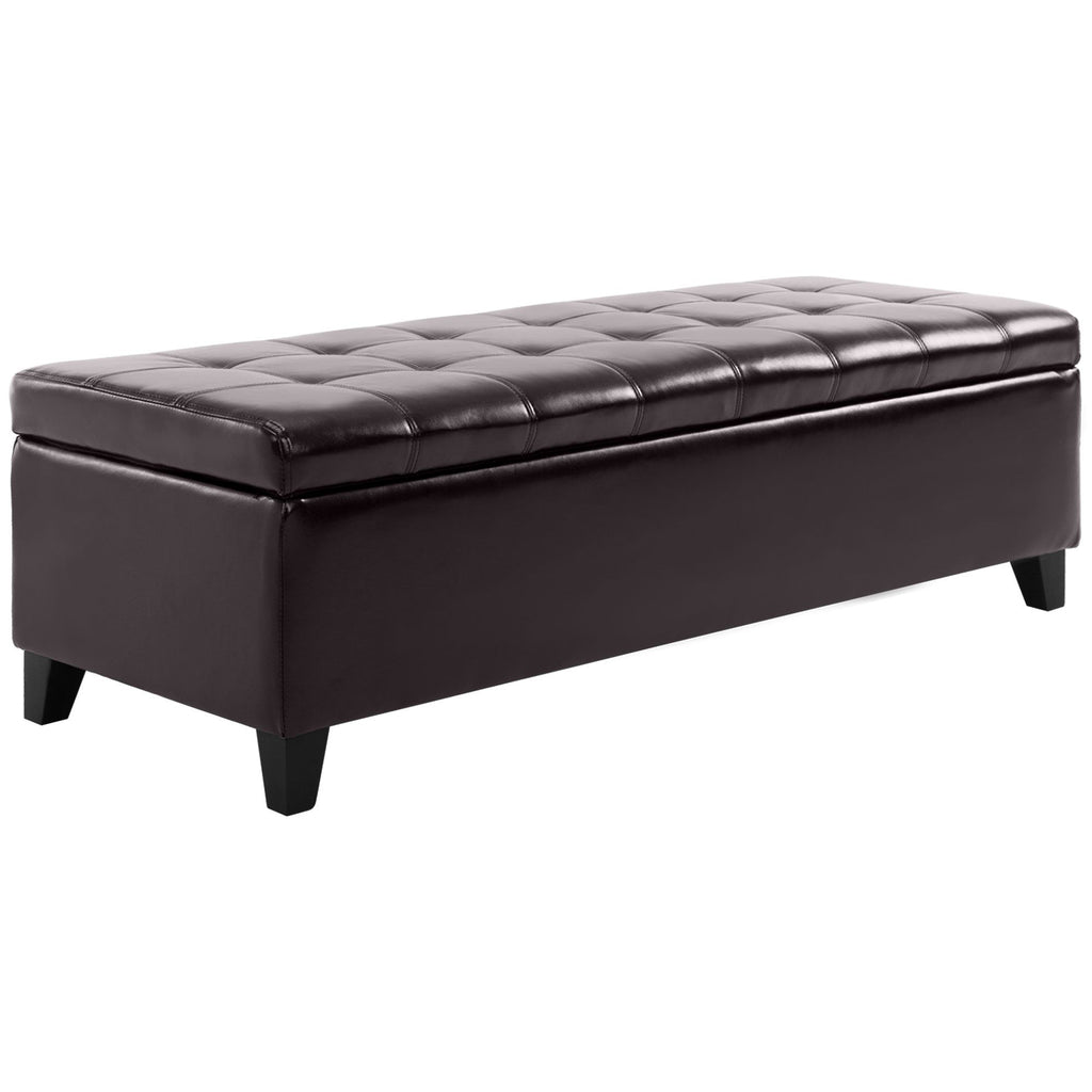 Tufted Storage Ottoman Bench with Cushioned Top