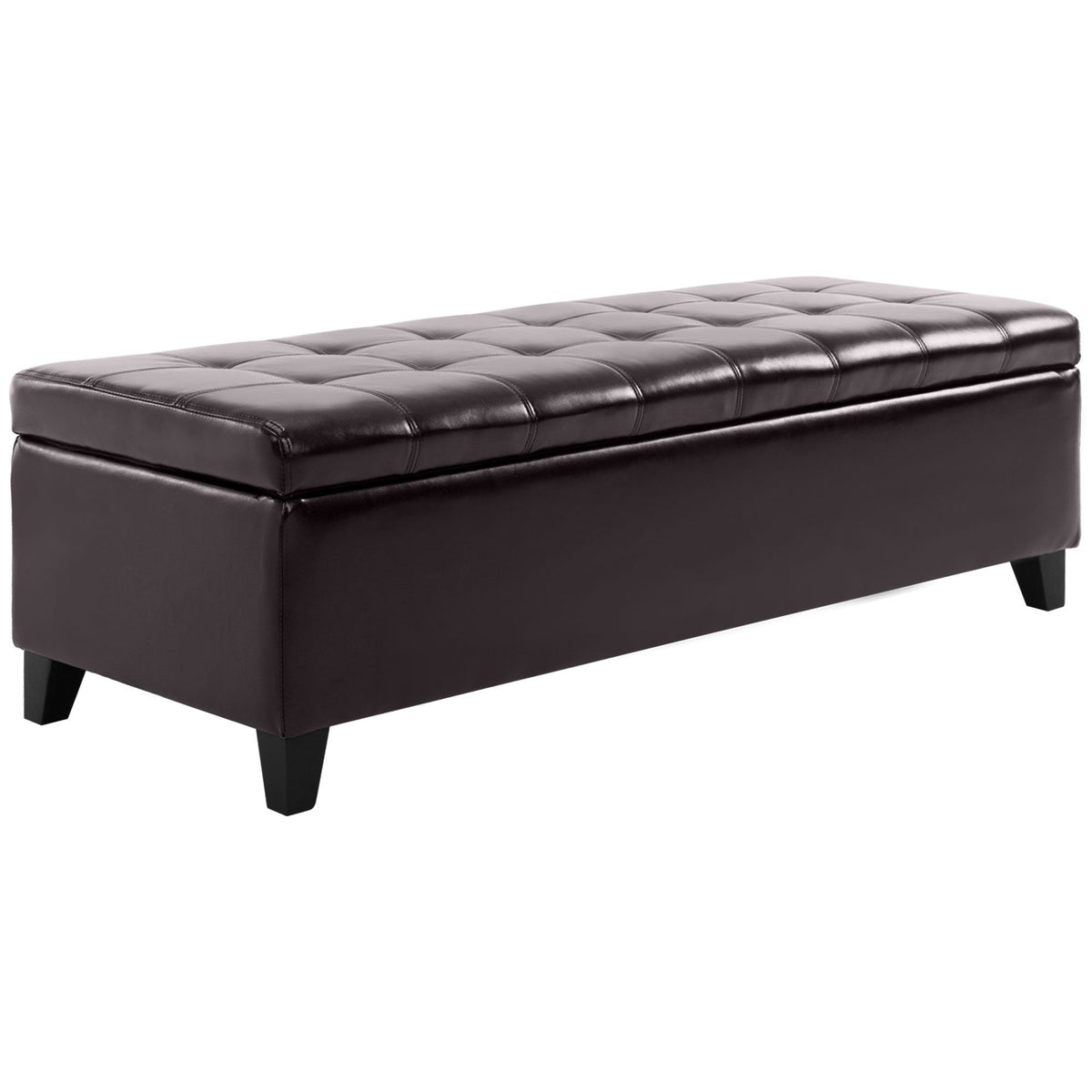 Tufted Storage Ottoman Bench with Cushioned Top