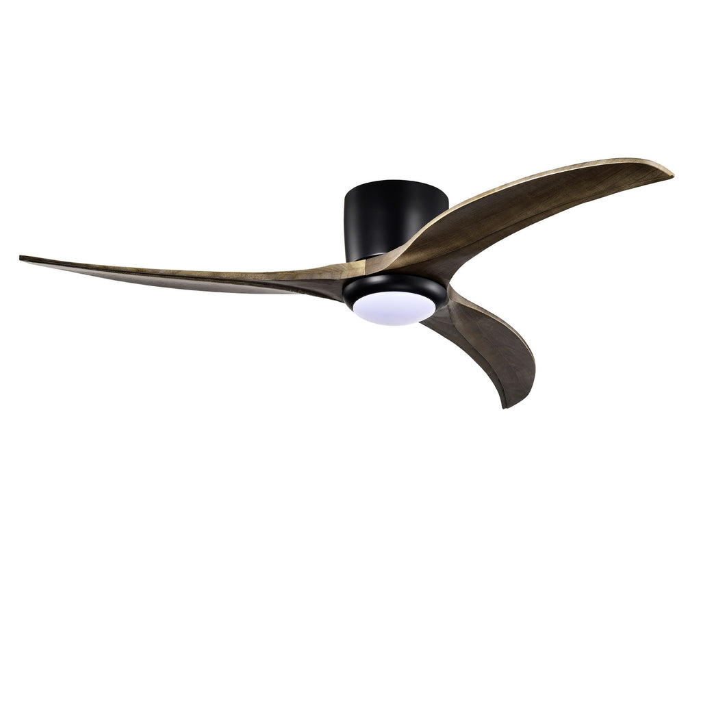 Modern Flush-Mount Ceiling Fan with Light and Remote
