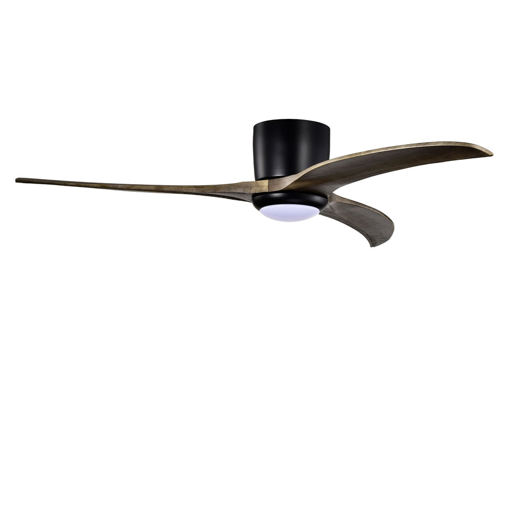 Modern Flush-Mount Ceiling Fan with Light and Remote