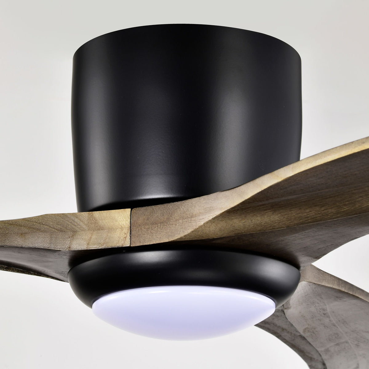 Modern Flush-Mount Ceiling Fan with Light and Remote