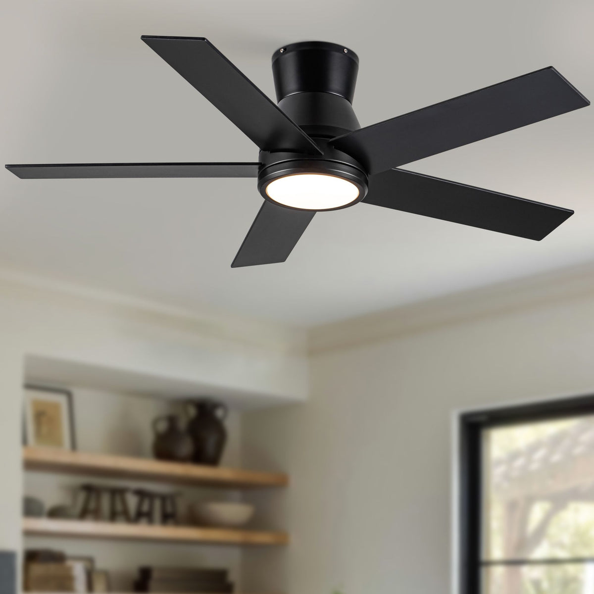 YUHAO Lowe Profile Ceiling Fan with Dimmable Light