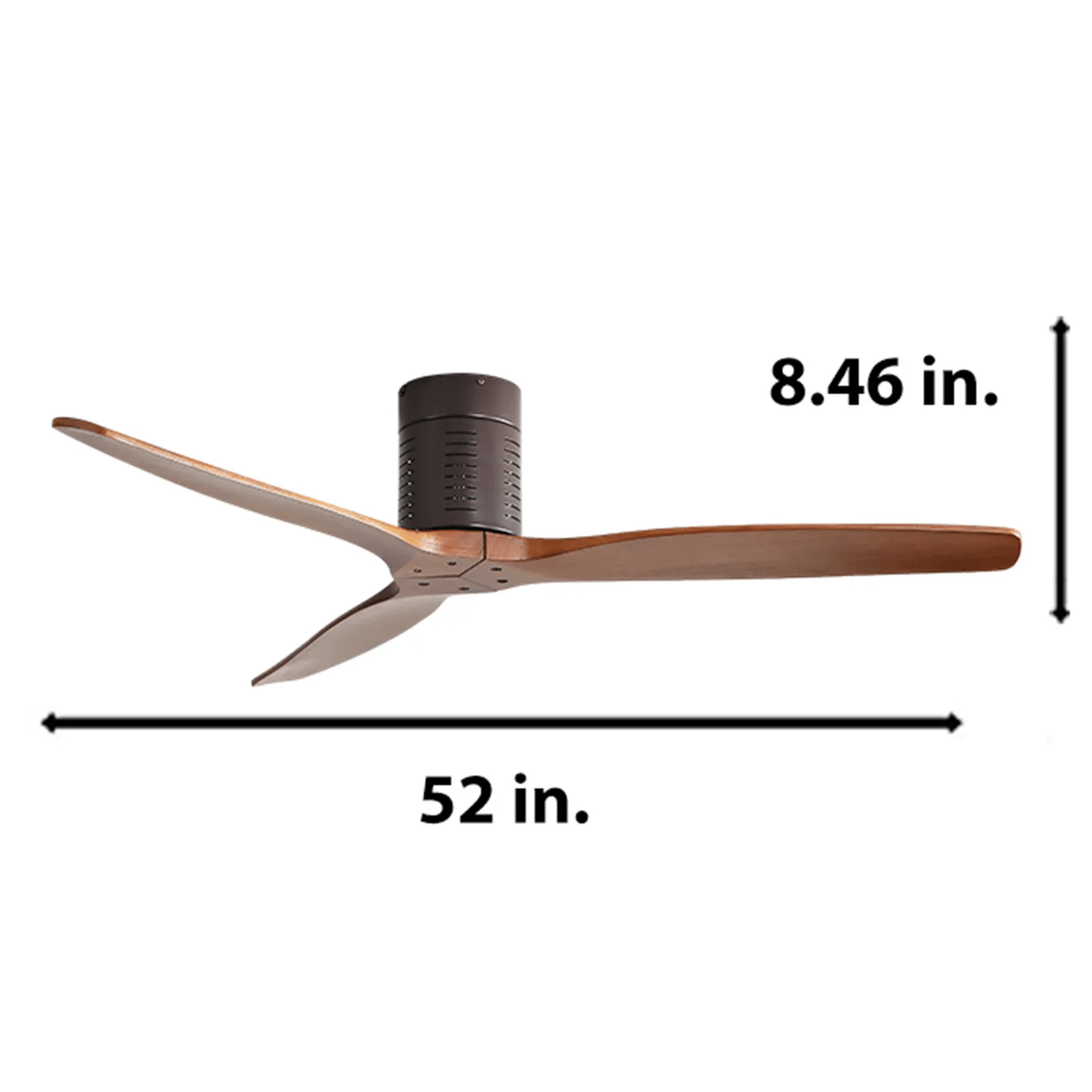 Low-Profile Walnut Ceiling Fan with Remote