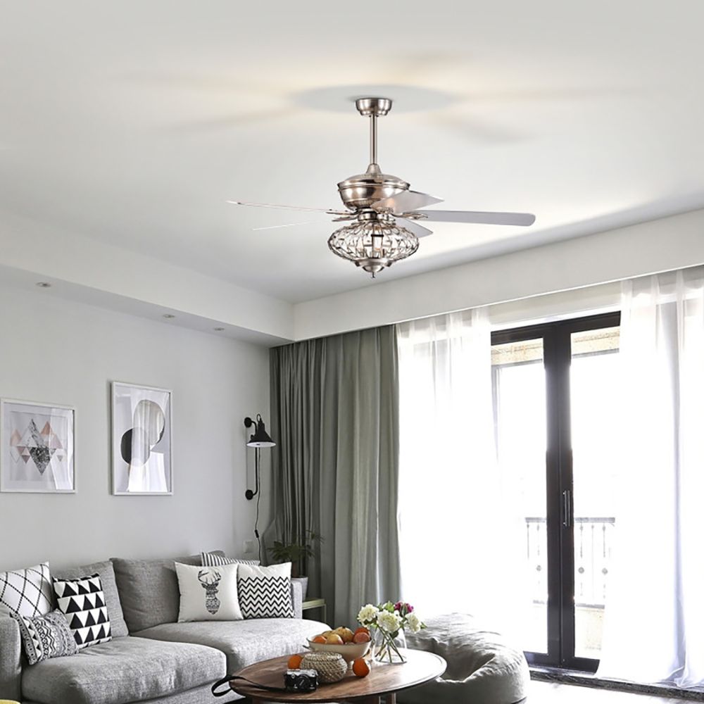 52 Ceiling Fan with Wooden Blades and Remote Control