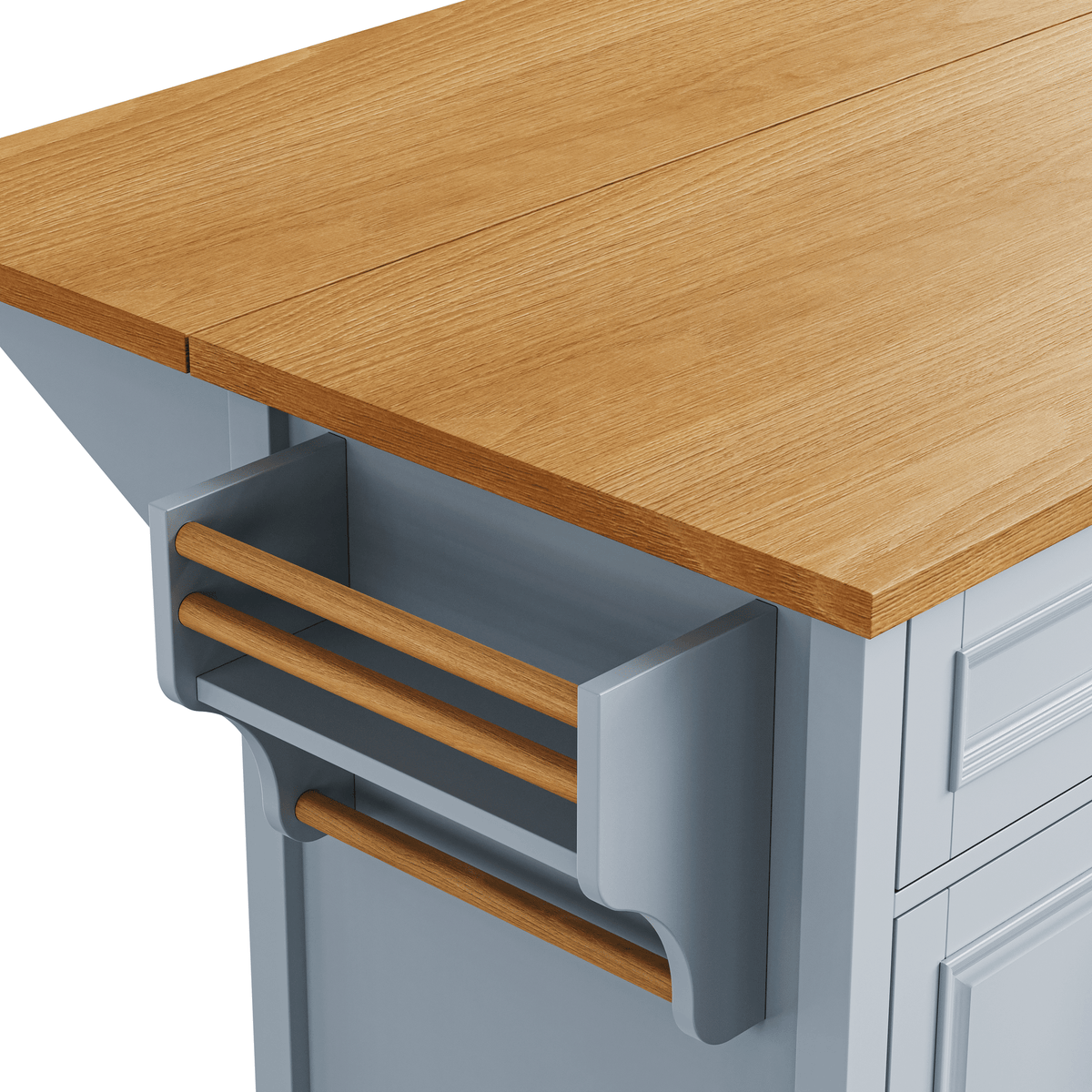 Retro Kitchen Island with Drop Leaf and Spacious Storage