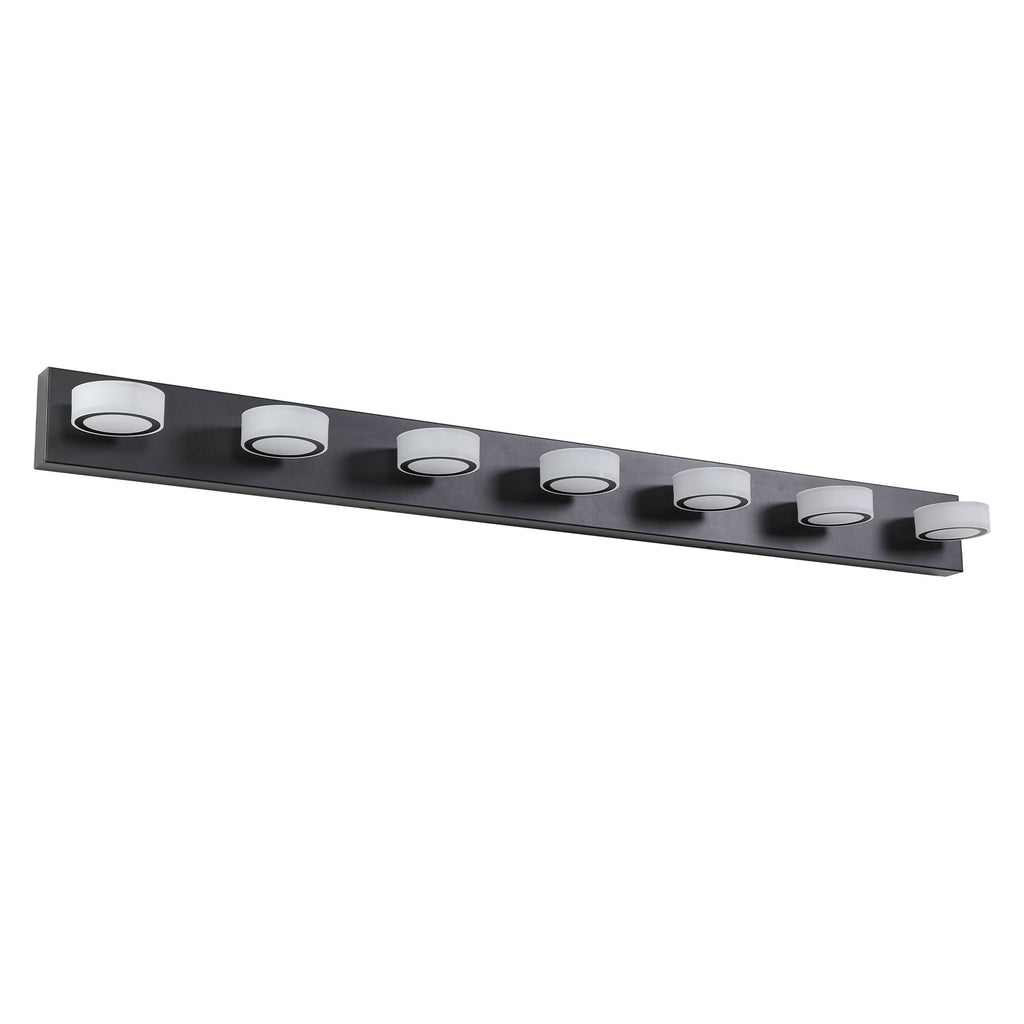 Modern Black 7-Light LED Vanity Fixture