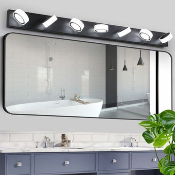 Modern Black 7-Light LED Vanity Fixture