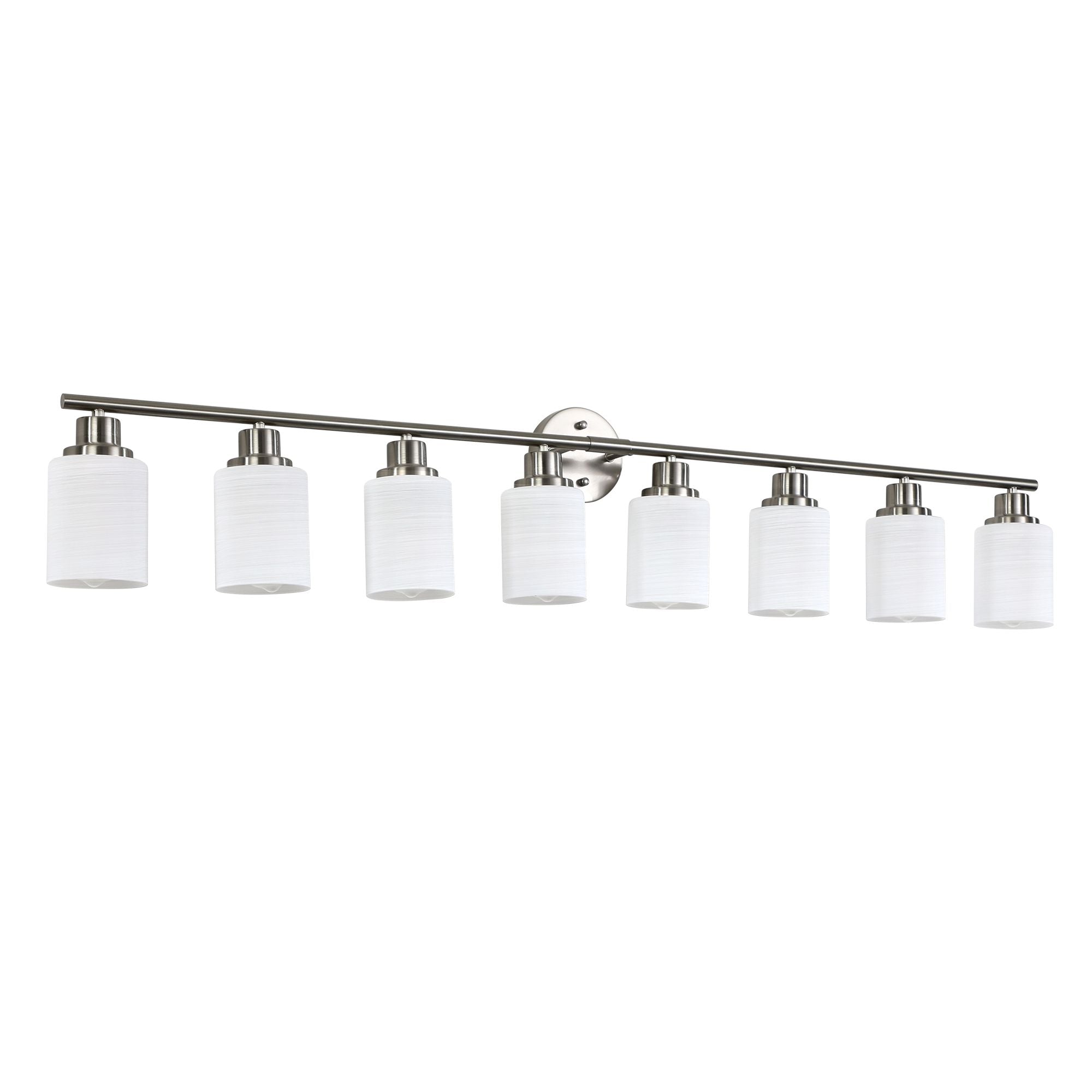 Modern 52- 8-Light Vanity Wall Sconce in Brushed Nickel